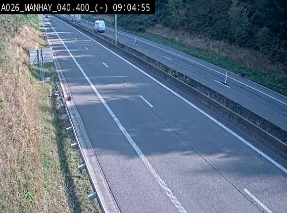 <h2>Webcam autoroute A26/E25 à hauteur de Manhay, après la jonction avec la N651 en direction de Liège - BK 40.4</h2>