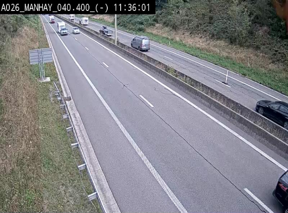 <h2>Webcam autoroute A26/E25 à hauteur de Manhay, après la jonction avec la N651 en direction de Liège - BK 40.4</h2>
