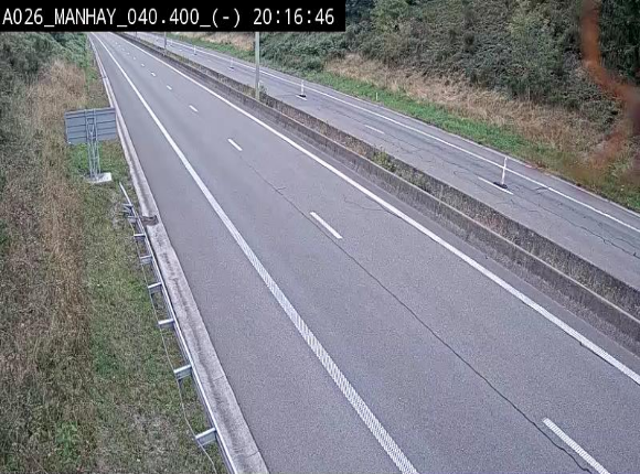 <h2>Webcam autoroute A26/E25 à hauteur de Manhay, après la jonction avec la N651 en direction de Liège - BK 40.4</h2>
