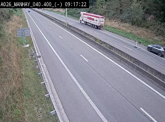 <h2>Webcam autoroute A26/E25 à hauteur de Manhay, après la jonction avec la N651 en direction de Liège - BK 40.4</h2>