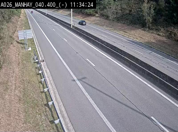 <h2>Webcam autoroute A26/E25 à hauteur de Manhay, après la jonction avec la N651 en direction de Liège - BK 40.4</h2>