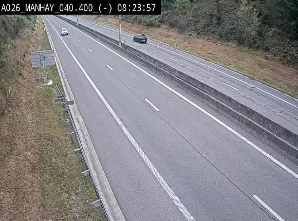 <h2>Webcam autoroute A26/E25 à hauteur de Manhay, après la jonction avec la N651 en direction de Liège - BK 40.4</h2>