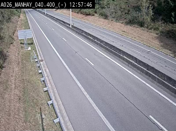 <h2>Webcam autoroute A26/E25 à hauteur de Manhay, après la jonction avec la N651 en direction de Liège - BK 40.4</h2>