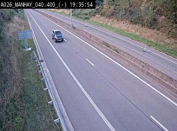 <h2>Webcam autoroute A26/E25 à hauteur de Manhay, après la jonction avec la N651 en direction de Liège - BK 40.4</h2>