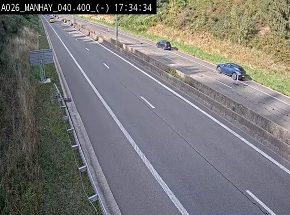 <h2>Webcam autoroute A26/E25 à hauteur de Manhay, après la jonction avec la N651 en direction de Liège - BK 40.4</h2>