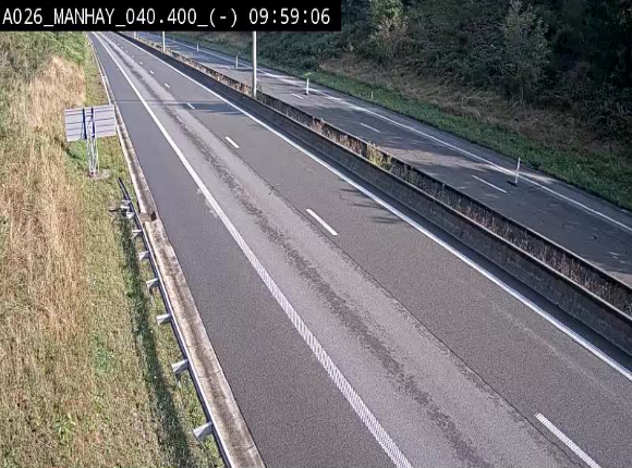 <h2>Webcam autoroute A26/E25 à hauteur de Manhay, après la jonction avec la N651 en direction de Liège - BK 40.4</h2>