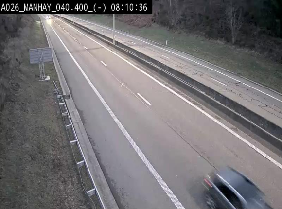 <h2>Webcam autoroute A26/E25 à hauteur de Manhay, après la jonction avec la N651 en direction de Liège - BK 40.4</h2>