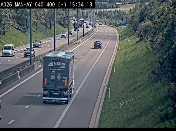 Webcam autoroute A26/E25 à hauteur de Manhay, avant la jonction avec la N651 en direction de Luxembourg - BK 40.4