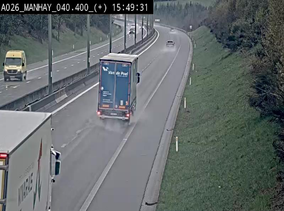 Webcam autoroute A26/E25 à hauteur de Manhay, avant la jonction avec la N651 en direction de Luxembourg - BK 40.4