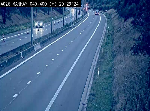 <h2>Webcam autoroute A26/E25 à hauteur de Manhay, avant la jonction avec la N651 en direction de Luxembourg - BK 40.4</h2>