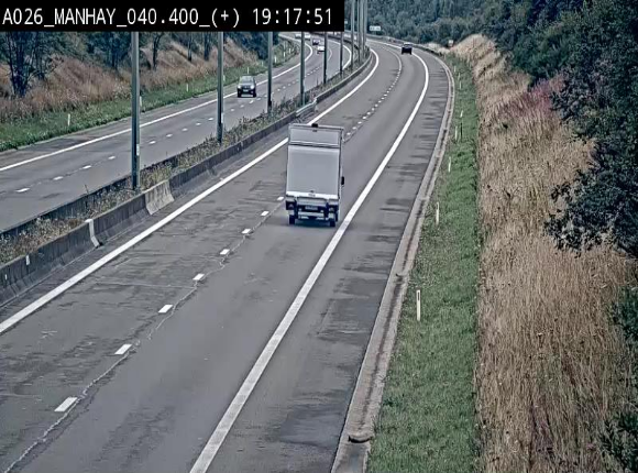 <h2>Webcam autoroute A26/E25 à hauteur de Manhay, avant la jonction avec la N651 en direction de Luxembourg - BK 40.4</h2>