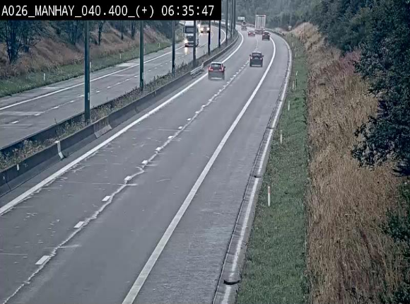 <h2>Webcam autoroute A26/E25 à hauteur de Manhay, avant la jonction avec la N651 en direction de Luxembourg - BK 40.4</h2>