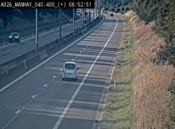 <h2>Webcam autoroute A26/E25 à hauteur de Manhay, avant la jonction avec la N651 en direction de Luxembourg - BK 40.4</h2>
