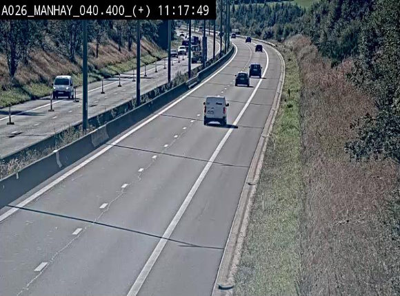 <h2>Webcam autoroute A26/E25 à hauteur de Manhay, avant la jonction avec la N651 en direction de Luxembourg - BK 40.4</h2>