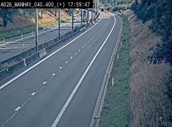 <h2>Webcam autoroute A26/E25 à hauteur de Manhay, avant la jonction avec la N651 en direction de Luxembourg - BK 40.4</h2>