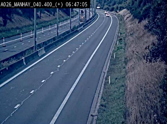 Webcam autoroute A26/E25 à hauteur de Manhay, avant la jonction avec la N651 en direction de Luxembourg - BK 40.4