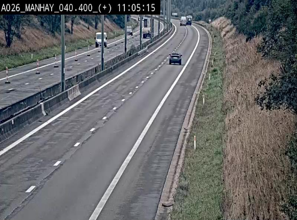 <h2>Webcam autoroute A26/E25 à hauteur de Manhay, avant la jonction avec la N651 en direction de Luxembourg - BK 40.4</h2>