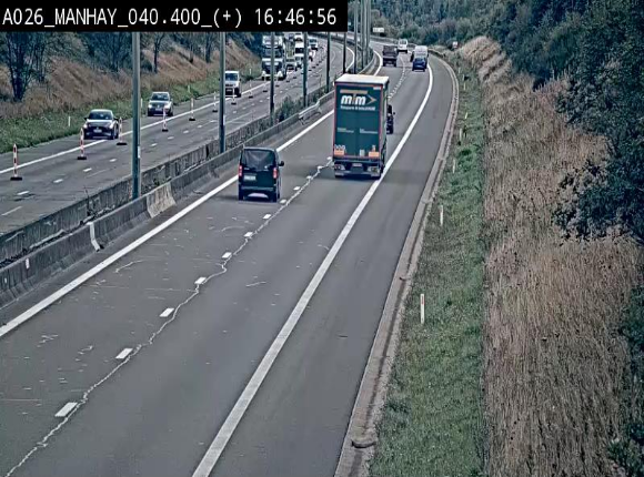 <h2>Webcam autoroute A26/E25 à hauteur de Manhay, avant la jonction avec la N651 en direction de Luxembourg - BK 40.4</h2>
