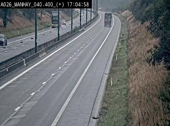 <h2>Webcam autoroute A26/E25 à hauteur de Manhay, avant la jonction avec la N651 en direction de Luxembourg - BK 40.4</h2>