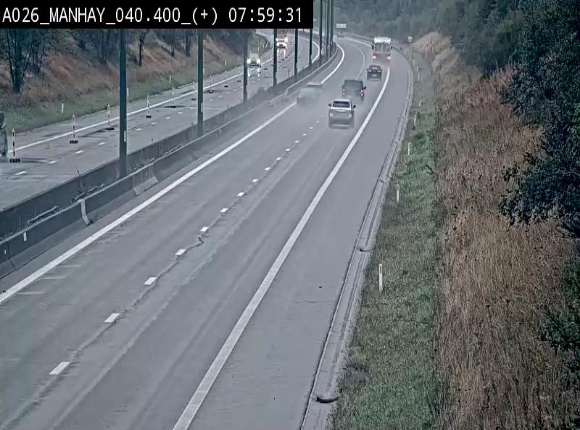 <h2>Webcam autoroute A26/E25 à hauteur de Manhay, avant la jonction avec la N651 en direction de Luxembourg - BK 40.4</h2>