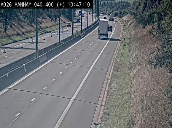 <h2>Webcam autoroute A26/E25 à hauteur de Manhay, avant la jonction avec la N651 en direction de Luxembourg - BK 40.4</h2>