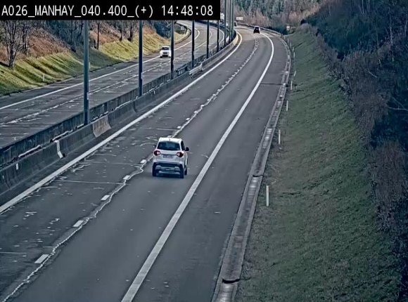 Webcam autoroute A26/E25 à hauteur de Manhay, avant la jonction avec la N651 en direction de Luxembourg - BK 40.4