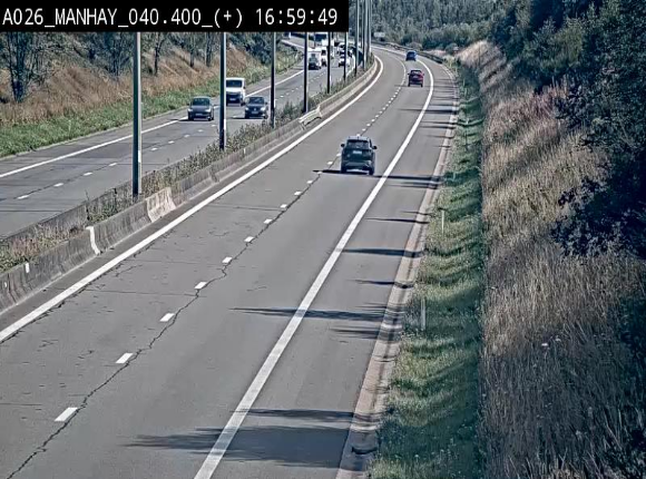 <h2>Webcam autoroute A26/E25 à hauteur de Manhay, avant la jonction avec la N651 en direction de Luxembourg - BK 40.4</h2>