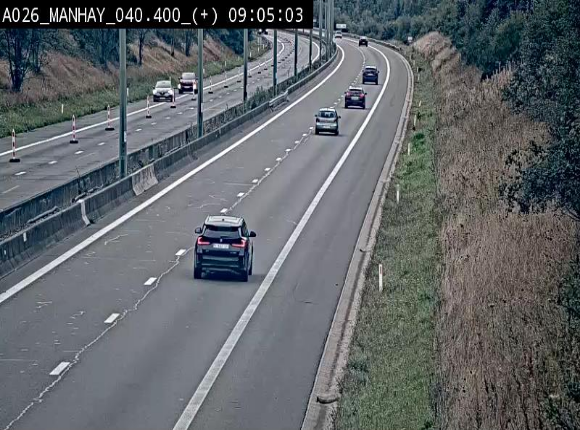 Webcam autoroute A26/E25 à hauteur de Manhay, avant la jonction avec la N651 en direction de Luxembourg - BK 40.4