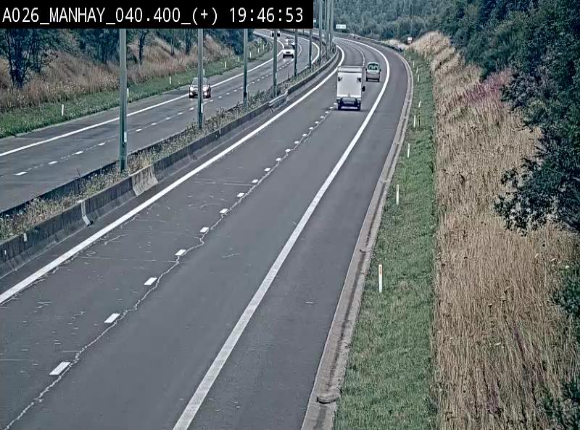 Webcam autoroute A26/E25 à hauteur de Manhay, avant la jonction avec la N651 en direction de Luxembourg - BK 40.4