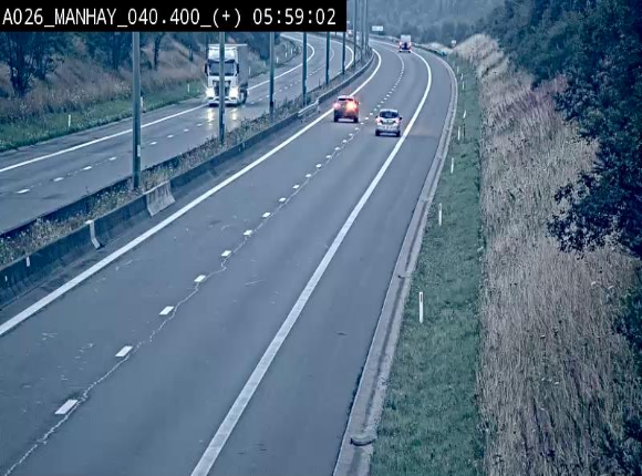 Webcam autoroute A26/E25 à hauteur de Manhay, avant la jonction avec la N651 en direction de Luxembourg - BK 40.4