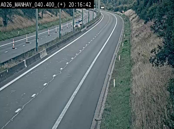 Webcam autoroute A26/E25 à hauteur de Manhay, avant la jonction avec la N651 en direction de Luxembourg - BK 40.4