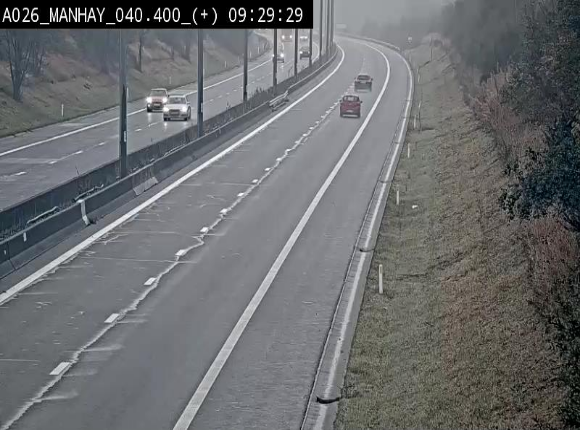 Webcam autoroute A26/E25 à hauteur de Manhay, avant la jonction avec la N651 en direction de Luxembourg - BK 40.4