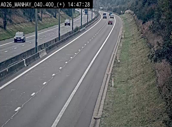 Webcam autoroute A26/E25 à hauteur de Manhay, avant la jonction avec la N651 en direction de Luxembourg - BK 40.4