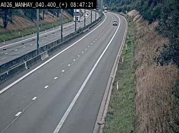 <h2>Webcam autoroute A26/E25 à hauteur de Manhay, avant la jonction avec la N651 en direction de Luxembourg - BK 40.4</h2>