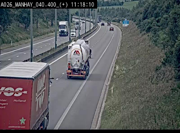 <h2>Webcam autoroute A26/E25 à hauteur de Manhay, avant la jonction avec la N651 en direction de Luxembourg - BK 40.4</h2>