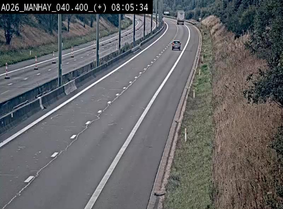 Webcam autoroute A26/E25 à hauteur de Manhay, avant la jonction avec la N651 en direction de Luxembourg - BK 40.4
