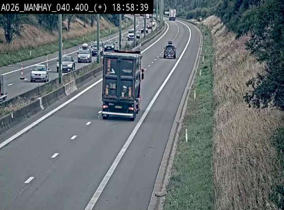 Webcam autoroute A26/E25 à hauteur de Manhay, avant la jonction avec la N651 en direction de Luxembourg - BK 40.4
