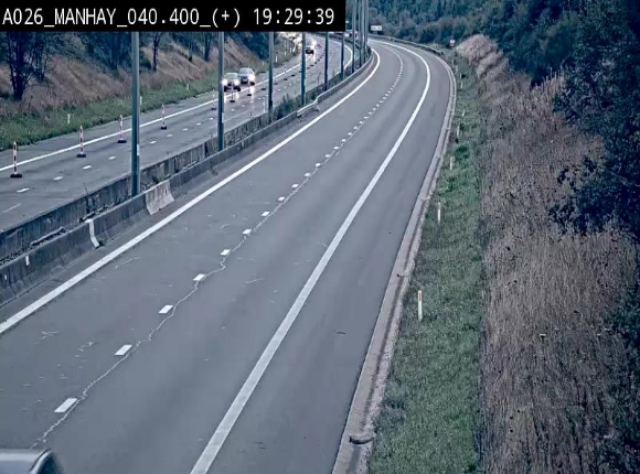 Webcam autoroute A26/E25 à hauteur de Manhay, avant la jonction avec la N651 en direction de Luxembourg - BK 40.4