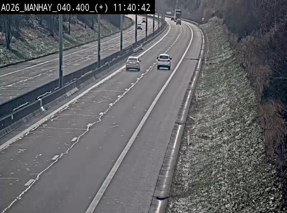 Webcam autoroute A26/E25 à hauteur de Manhay, avant la jonction avec la N651 en direction de Luxembourg - BK 40.4