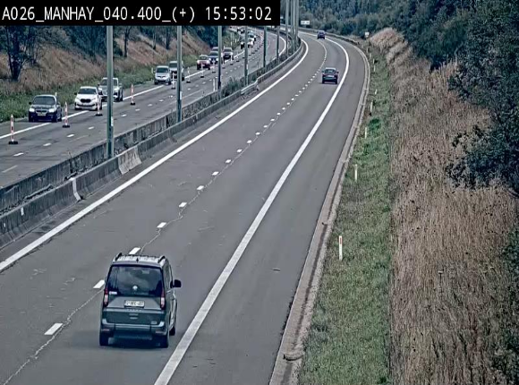 <h2>Webcam autoroute A26/E25 à hauteur de Manhay, avant la jonction avec la N651 en direction de Luxembourg - BK 40.4</h2>