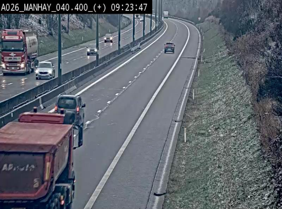 Webcam autoroute A26/E25 à hauteur de Manhay, avant la jonction avec la N651 en direction de Luxembourg - BK 40.4