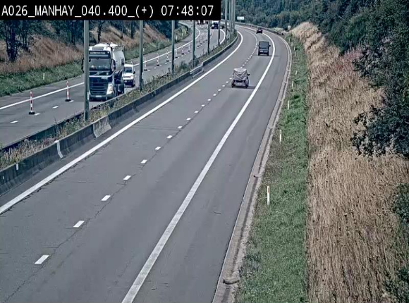 <h2>Webcam autoroute A26/E25 à hauteur de Manhay, avant la jonction avec la N651 en direction de Luxembourg - BK 40.4</h2>
