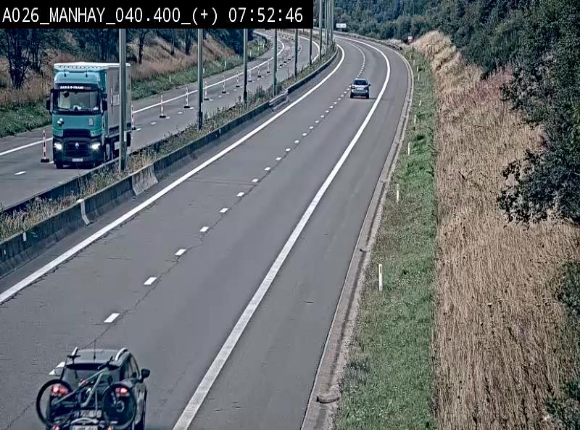 <h2>Webcam autoroute A26/E25 à hauteur de Manhay, avant la jonction avec la N651 en direction de Luxembourg - BK 40.4</h2>