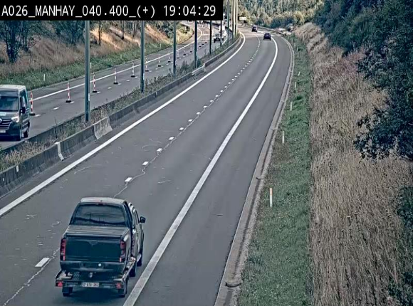 <h2>Webcam autoroute A26/E25 à hauteur de Manhay, avant la jonction avec la N651 en direction de Luxembourg - BK 40.4</h2>