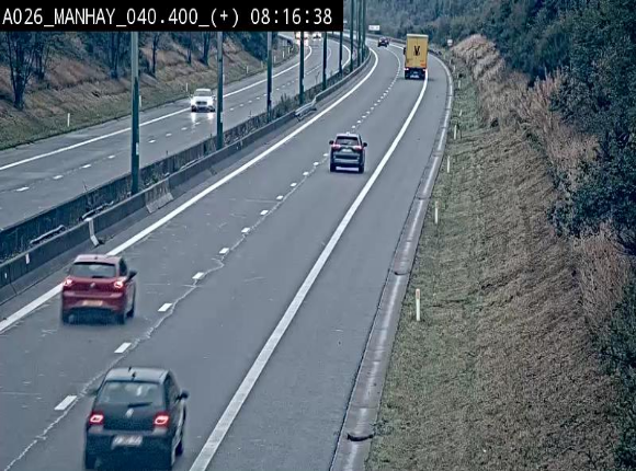 <h2>Webcam autoroute A26/E25 à hauteur de Manhay, avant la jonction avec la N651 en direction de Luxembourg - BK 40.4</h2>
