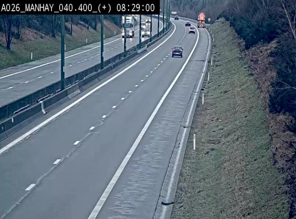 Webcam autoroute A26/E25 à hauteur de Manhay, avant la jonction avec la N651 en direction de Luxembourg - BK 40.4