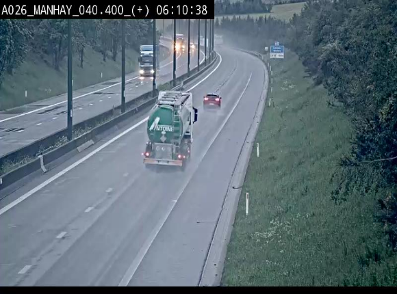 Webcam autoroute A26/E25 à hauteur de Manhay, avant la jonction avec la N651 en direction de Luxembourg - BK 40.4