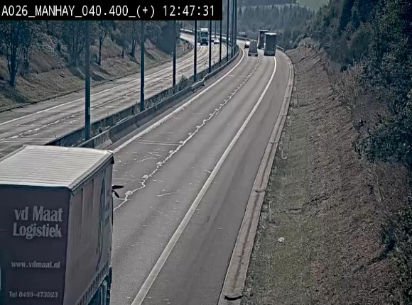 <h2>Webcam autoroute A26/E25 à hauteur de Manhay, avant la jonction avec la N651 en direction de Luxembourg - BK 40.4</h2>
