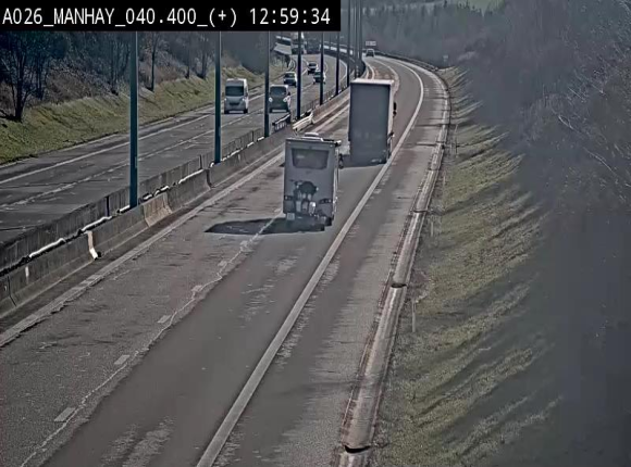 <h2>Webcam autoroute A26/E25 à hauteur de Manhay, avant la jonction avec la N651 en direction de Luxembourg - BK 40.4</h2>