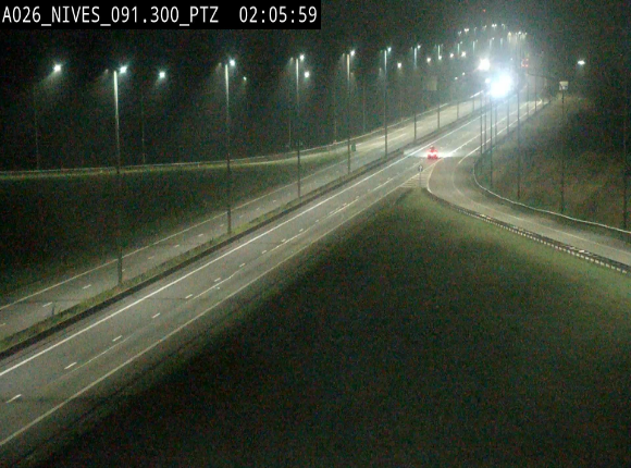 <h2>Webcam autoroute A26/E25 à hauteur de Vaux-sur-Sûre (Nives), à la jonction avec la N848 en direction de Liège - BK 91,3</h2>